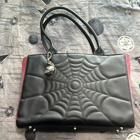 Lux de Ville Handbags - RARE LUX DE VILLE ELVIRA SPIDERWEB PINK SPARKLE TOTE